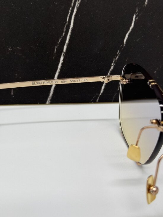NEW SAINT LAURENT SL309 RIMLESS 004 SUNGLASSES UNISEX GOLD  display picture 1